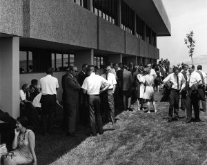 Individuals gather for an event at WSU Tri-Cities in 1958