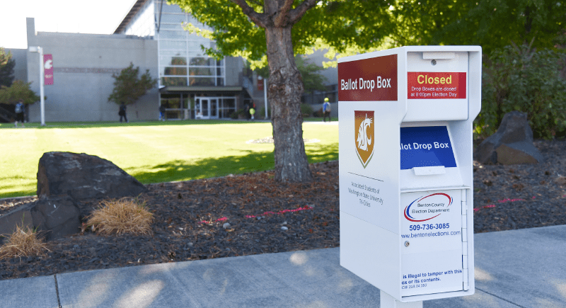 Ballot drop-box at WSU Tri-Cities