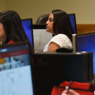 Education majors in computer lab