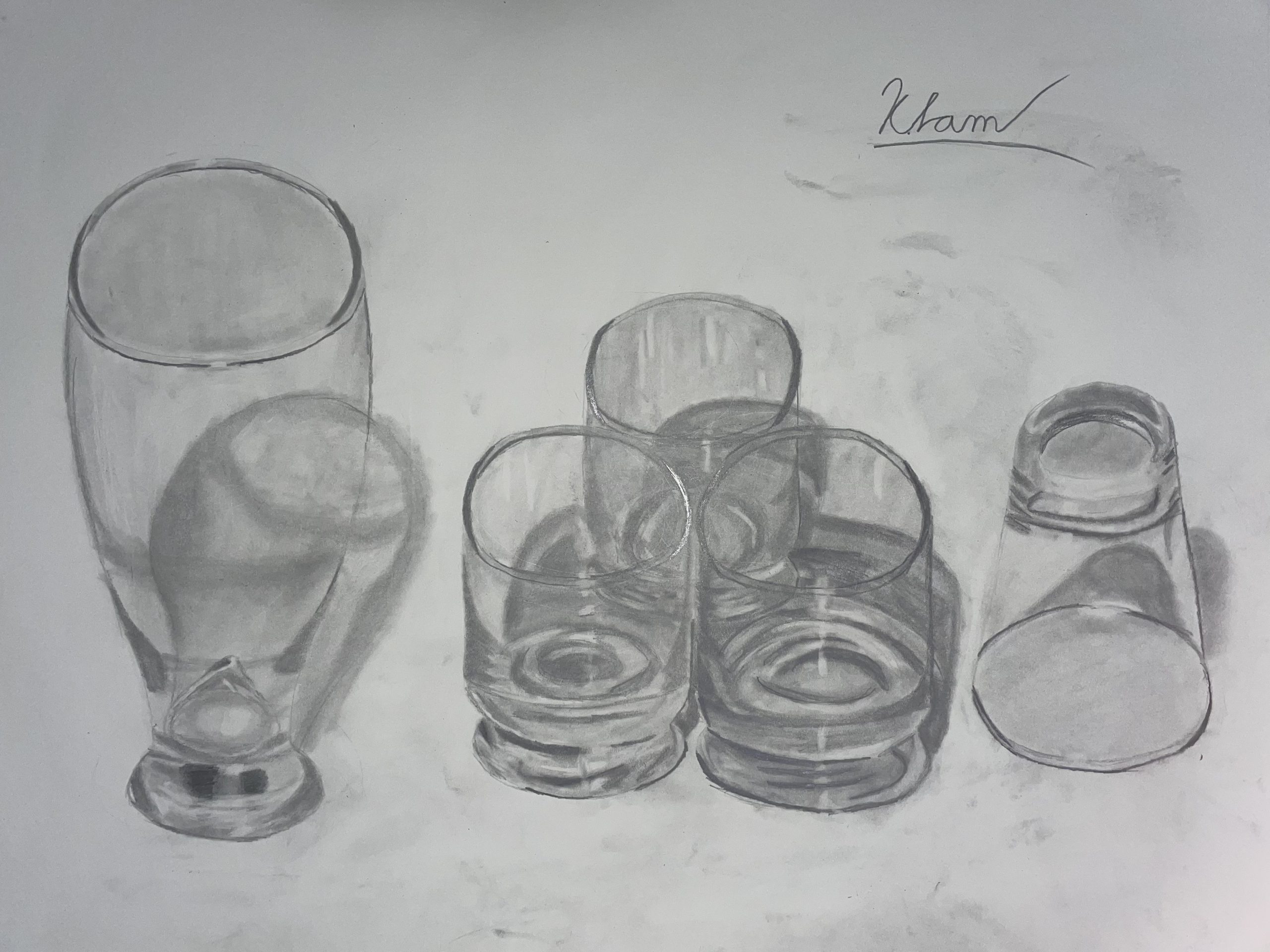 drawing of drinking glasses